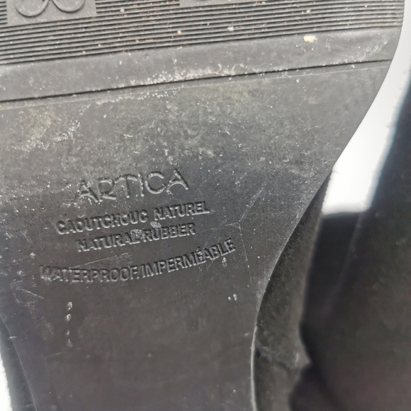 SIZE 9M ARTICA, Black Suede Ankle Rain / Winter Bootie EUC B59 - Picture 7 of 16